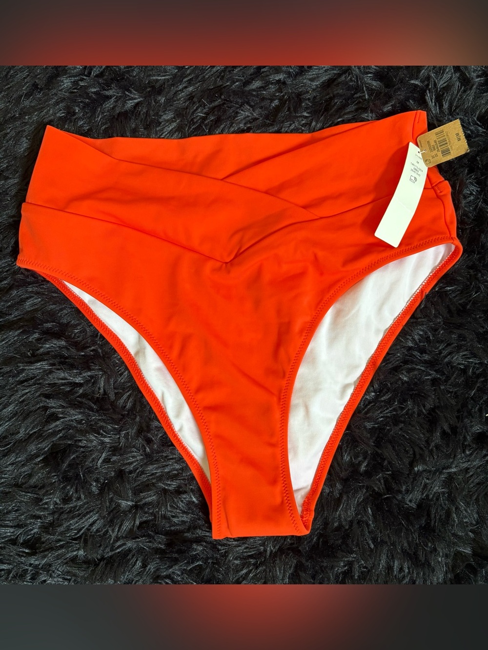 PINK Victoria's Secret Bright Orange High-Waist Bikini Bottoms